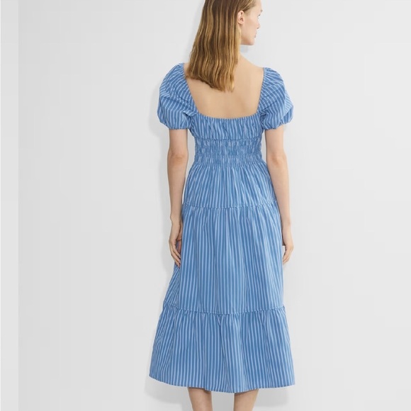Wilfred Allegoria Poplin square neck Blue Midi Dress - Picture 3 of 8
